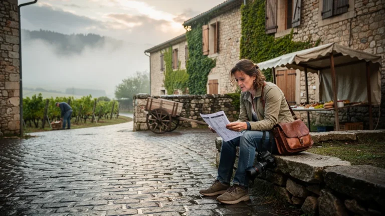 Journaliste frustrée à Ruoms après 4 jours perdus à cause des horaires des producteurs locaux