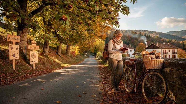 Route des producteurs de châtaigne en automne avec récolte et carnet d’observations sur 4 jours
