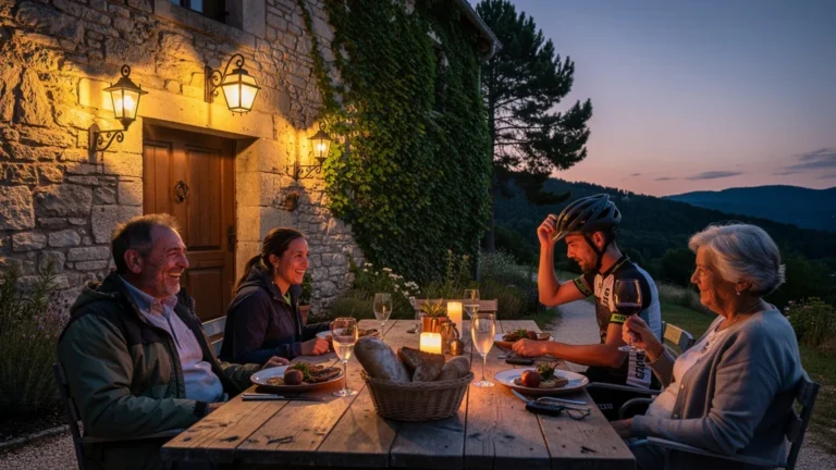Soirée chaleureuse dans un gîte d’étape sur la voie verte Mazet-Largentière avec dîner convivial