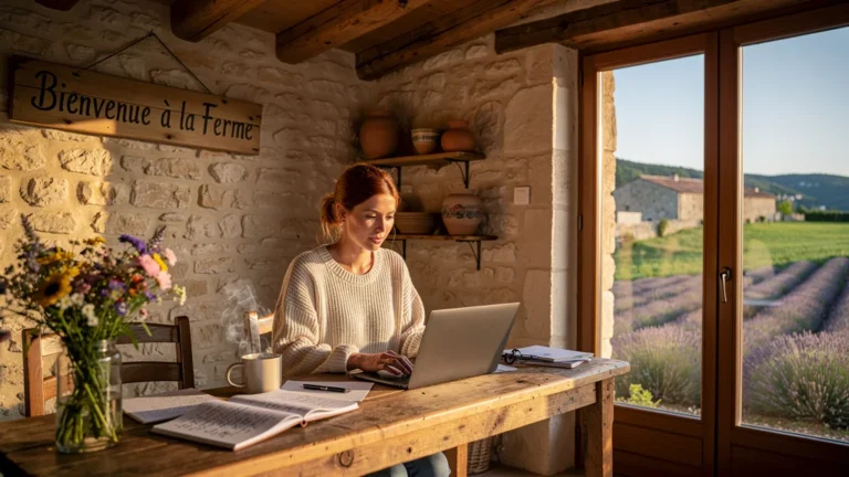 Télétravail en gîte Ardèche Bienvenue à la Ferme, ambiance authentique et paisible au cœur de la campagne