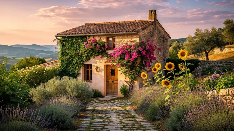 La petite maison Cucuron authentique sous un soleil doré au cœur du village provençal
